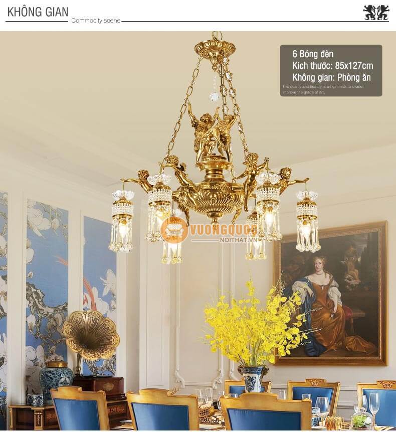 Đèn chùm đồng nghệ thuật cổ điển abr147-2